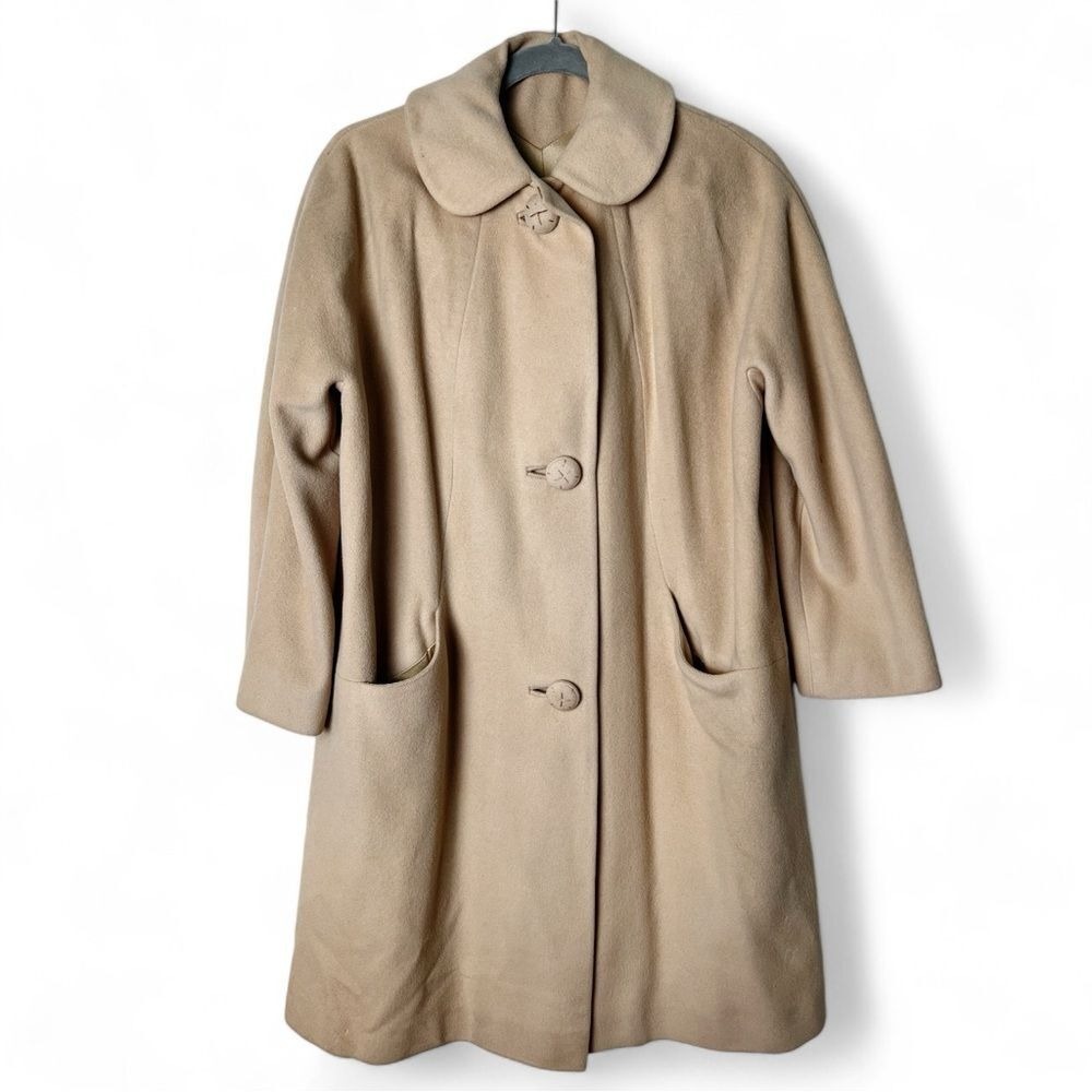 La Couture Americana - Women's Vintage 100% Cashmere Overcoat 3/4 Sleeves 60s